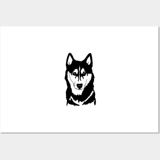 Husky black and white wall eyes Posters and Art